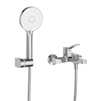 ALBANO Смеситель для ванны и душа в комплекте с ручным душем, шлангом и держателем, хром ALBANO-VASM-CRM - Gidratop.ru изображение
