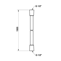 Gessi шланг для душа с коническим соединением на 1/2, длина: 150 см, цвет Black Metal Brushed PVD - Gidratop.ru изображение