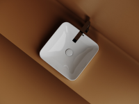Раковина встраиваемая сверху CERAMICANOVA Element с отверстием слива - перелива  квадратной формы 438x438x172 мм  цвет белый  арт. CN6077 - Gidratop.ru изображение