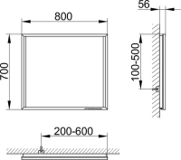 Зеркало Keuco Edition 90, 80 см с подсветкой, серебристый, 19097012500 - Gidratop.ru изображение