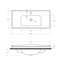 CEZARES раковина керамическая 100 см, CZR-ELT-100-LVB - Gidratop.ru изображение
