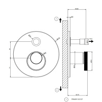 Gessi Anello встраиваемый однорычажный смеситель на 2 выхода с перекл. (внешние части), цвет: Black XL - Gidratop.ru изображение
