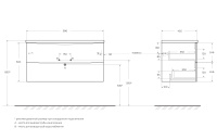 MARINO-CER-N База под раковину подвесная с двумя выкатными ящиками, Rovere Nature Grigio, 996x457x500, MARINO-CER-N-1000-2C-SO-RNG-P - Gidratop.ru изображение