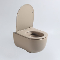 Унитаз подвесной Evo VT1-34SMC безободковый, цвет капучино матовый, ультратонкое soft-close сиденье - Gidratop.ru изображение