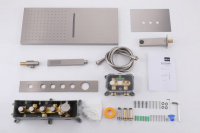 Душевая система ABBER Rund AF8753SP скрытого монтажа с изливом, термостат, сатин - Gidratop.ru изображение