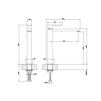 Gessi Rettangolo смеситель для раковины с высоким изливом 213мм, цвет: черный - Gidratop.ru изображение