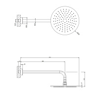 GESSI Origini верхний душ с кронштейном, настенный ,защитой от известкового налета, цвет: хром - Gidratop.ru изображение