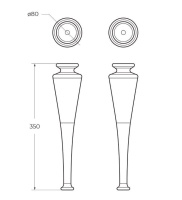 Ножки для шкафчика, комплект 2 штуки, высота 35 см, дерево 40339 Bianco opaco, 8x8x35 - Gidratop.ru изображение