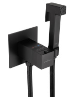 Смеситель с гигиеническим душем и термостатом встраиваемый WONZON & WOGHAND, Черный матовый (WW-88829910-MB) - Gidratop.ru изображение