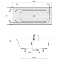 Ванна Villeroy&Boch LOOP&FRIENDS SQUARE Duo UBA167LFS2V, 160 х 70 см, акрил - Gidratop.ru изображение