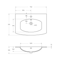 раковина из искусственного мрамора 50193 Bianco, 75x52x1,5 - Gidratop.ru изображение