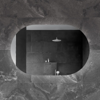 Зеркало с контурной подсветкой и реверсивнаятчиком движения CZR-SPC-VAGUE-1100-700-MOV, 12V, 220-240V, 1100x700x30 - Gidratop.ru изображение