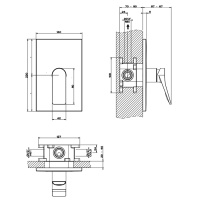 GESSI Rilievo встраиваемый смеситель для душа на 1 источник (внешние части), цвет: nero XL - Gidratop.ru изображение