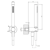 GESSI душевой комплект с держателем с подводом воды, ручным душем и шлангом 1500 мм., цвет Black XL - Gidratop.ru изображение