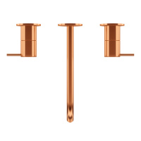 LEAF-BLI3L-20-L-SS Смеситель для раковины встраиваемый на три отверстия, длина излива 20 см, исполнение Sunset - Gidratop.ru изображение