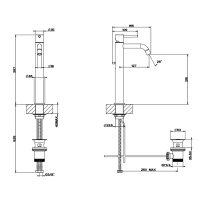 Gessi Emporio Via tortona смеситель для раковины высокий с донным клапаном и соединительными шлангами, цвет: Finox Brushed Nickel - Gidratop.ru изображение