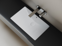 Раковина встраиваемая снизу CERAMICANOVA Era  прямоугольной формы с отверстием слива- перелива  600x390x190 мм  цвет белый  арт. CN6082 - Gidratop.ru изображение