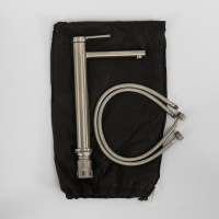 ETNA Смеситель для накладных раковин без донного клапана, нержавеющая сталь, исполнение сатин ETN-LMC-IN - Gidratop.ru изображение