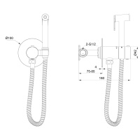 Смеситель с гигиеническим душем и термостатом встраиваемый WONZON & WOGHAND, Черный матовый (WW-88829909-MB) - Gidratop.ru изображение
