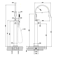 Gessi Goccia внутренняя часть напольного термостатического смесителя для ванны 3/4 (со склада продаем с 24978#031) - Gidratop.ru изображение