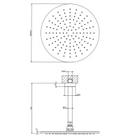 Gessi Emporio shower верхний душ потолочный, поворотная с шарниром, с защитой от известкового налёта, цвет: Black XL - Gidratop.ru изображение