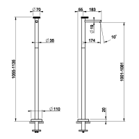 Gessi Anello смеситель напольный для раковины ,излив 174 мм, внешняя часть,  цвет: хром - Gidratop.ru изображение