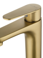 Смеситель для раковины высокий WONZON & WOGHAND ALFA, Брашированное золото (WW-A40232-BG) - Gidratop.ru изображение