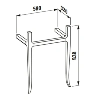 Раковина с деревянной консолью Laufen New Classic 58 х 32 х 83 см, консоль орех - Gidratop.ru изображение