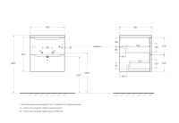 ETNA База под раковину подвесная с двумя выкатными ящиками, с доводчиками, Bianco Opaco, 500x460x500, ETNA-500-2C-SO-BO - Gidratop.ru изображение