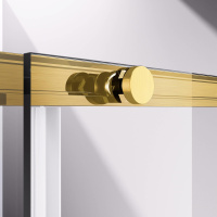 Душевой уголок Slim-N VSS-4SN900CLG, 900*900, брашированное золото, стекло прозрачное - Gidratop.ru изображение