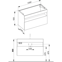 Тумба под раковину Keuco Stageline 32872290100, 100 см, с подсветкой, 1 ящик, цвет инокс матовый - Gidratop.ru изображение