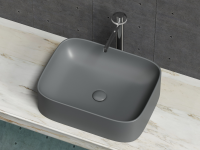 Умывальник чаша накладная прямоугольная (Темный Антрацит Матовый) Element 505x380x150мм - Gidratop.ru изображение