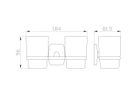 Два стакана для зубных щеток с держателем WONZON & WOGHAND PORTO, Хром (WW-1801) - Gidratop.ru изображение
