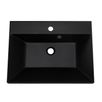 Раковина из искусственного камня, чёрная, 600x450x150, BB600/450-LV-ART-AST-NERO - Gidratop.ru изображение