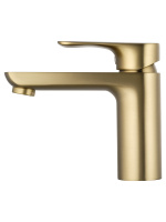 Смеситель для раковины WONZON & WOGHAND Line, Брашированное золото (WW-A40732-BG) - Gidratop.ru изображение