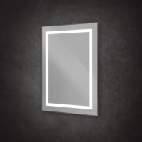 Зеркало в алюминиевой раме со встроенным светильником и сенсорным выключателем по периметру рамы, SPC-KRAFT-600-800-SENS-NERO, 600x800x32 мм - Gidratop.ru изображение