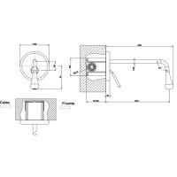Gessi Goccia встраиваемый однорычажный смеситель для раковины, излив 250мм(внешние части), цвет: черный - Gidratop.ru изображение