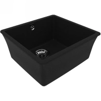 Кухонная мойка Lemark Sinara 440-U 9910067, 44 см, искусственный камень, цвет антрацит - Gidratop.ru изображение