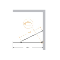душевая перегородка универсальная LIBERTA-L-1-TB-90-C-NERO - Gidratop.ru изображение