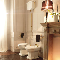 Крепление вертикальное для напольных унитазов/биде, цвет золото - Gidratop.ru изображение