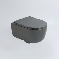 Унитаз подвесной Evo VT1-34SMA безободковый, цвет антрацит матовый, ультратонкое soft-close сиденье - Gidratop.ru изображение
