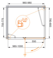 Душевой уголок CEZARES VERONA-W-AH-1-100/80-C-Cr - Gidratop.ru изображение