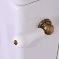 Механизм слива NEW с боковой ручкой (уст-ка справа), для бачка моноблок 4179/1071, цвет бронза - Gidratop.ru изображение