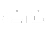 Двойной крючок для ванной WONZON & WOGHAND ECLIPSE, Темный графит (WW-9125-GM) - Gidratop.ru изображение