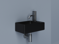 Умывальник подвесной прямоугольный (чаша слева, отверстие под смеситель справа) цвет черный матовый Element 395x220x125мм - Gidratop.ru изображение