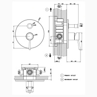 Gessi Goccia встраиваемый однорычажный смеситель с переключателем(внешние части), цвет: хром - Gidratop.ru изображение