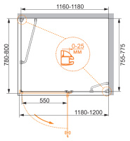 Душевой уголок CEZARES VERONA-W-AH-1-120/80-P-Cr-R - Gidratop.ru изображение