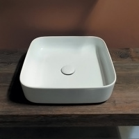 Раковина 43х43 см, без отв., накладная, цвет: белый - Gidratop.ru изображение