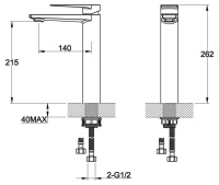 CARIN Смеситель для накладных раковин, без донного клапана, хром CAR-LMC-CRM - Gidratop.ru изображение