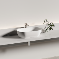 Раковина CERAMICANOVA Twist накладная овальной формы 500x300x140 белый матовый CN12001MW - Gidratop.ru изображение